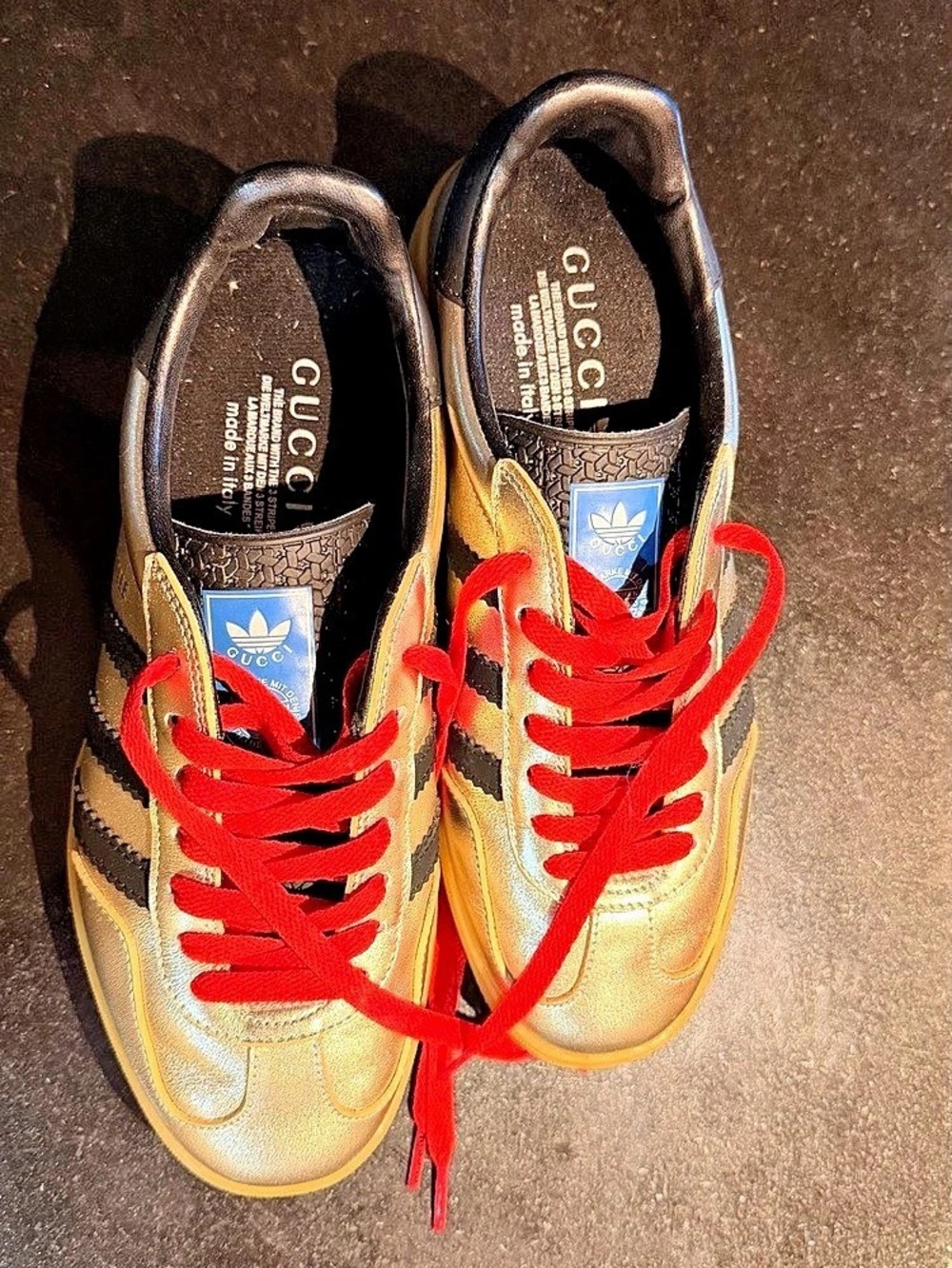 Gucci Adidas x Gucci Gazelle Metallic Gold Sneakers Gold & Black US Men’s 9